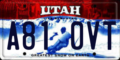 UT license plate A810VT