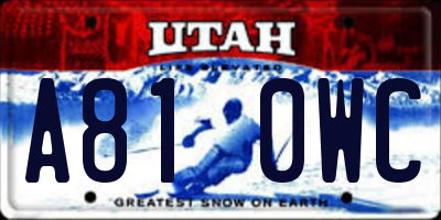 UT license plate A810WC