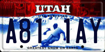 UT license plate A811AY