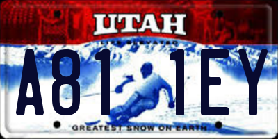 UT license plate A811EY