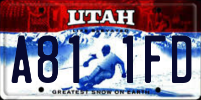 UT license plate A811FD