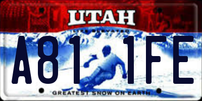 UT license plate A811FE