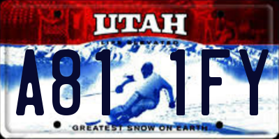 UT license plate A811FY