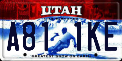 UT license plate A811KE