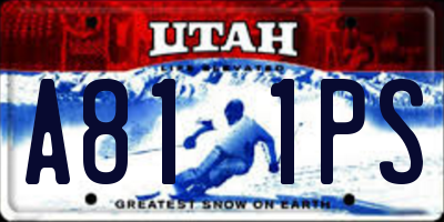 UT license plate A811PS