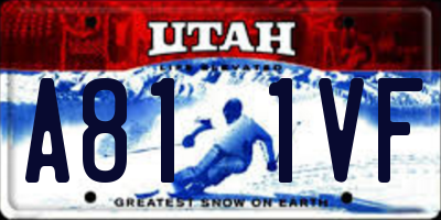 UT license plate A811VF