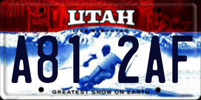 UT license plate A812AF