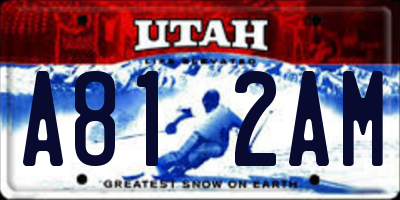 UT license plate A812AM