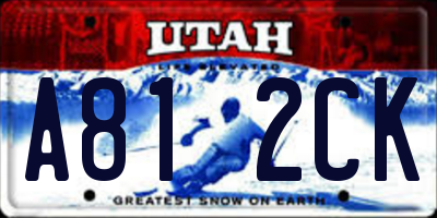 UT license plate A812CK