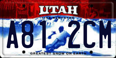 UT license plate A812CM