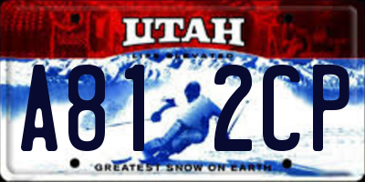UT license plate A812CP
