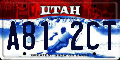 UT license plate A812CT