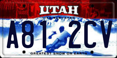 UT license plate A812CV