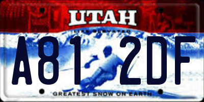 UT license plate A812DF