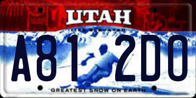 UT license plate A812DO