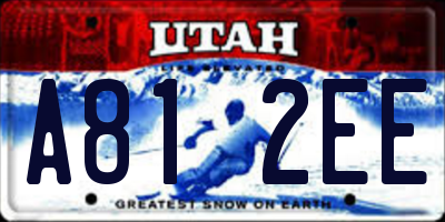 UT license plate A812EE