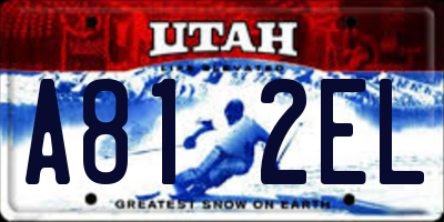 UT license plate A812EL