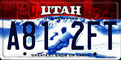 UT license plate A812FT