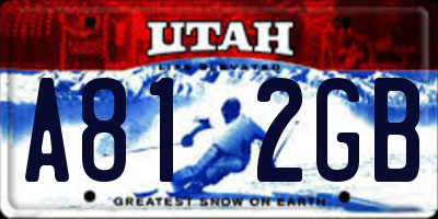 UT license plate A812GB
