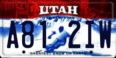 UT license plate A812IW