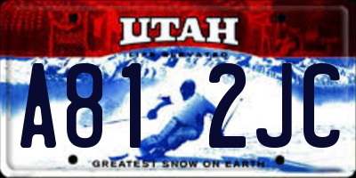UT license plate A812JC
