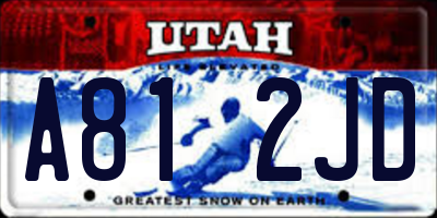 UT license plate A812JD