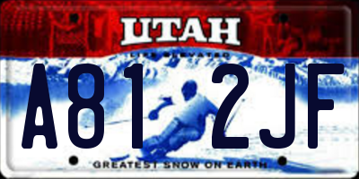 UT license plate A812JF