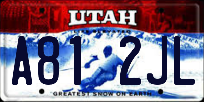 UT license plate A812JL