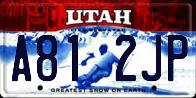 UT license plate A812JP
