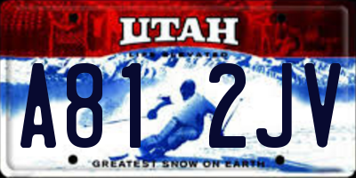 UT license plate A812JV