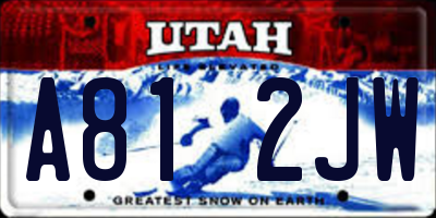 UT license plate A812JW