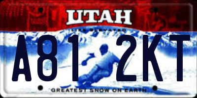 UT license plate A812KT