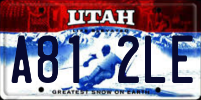 UT license plate A812LE