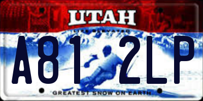 UT license plate A812LP