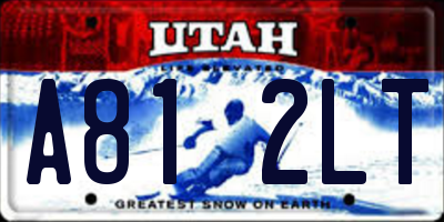 UT license plate A812LT