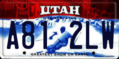 UT license plate A812LW