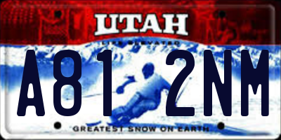 UT license plate A812NM