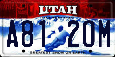 UT license plate A812OM
