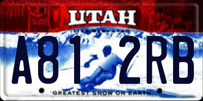 UT license plate A812RB