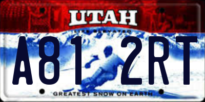 UT license plate A812RT
