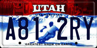 UT license plate A812RY