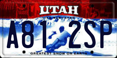 UT license plate A812SP