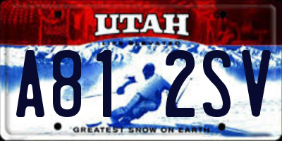 UT license plate A812SV