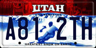 UT license plate A812TH