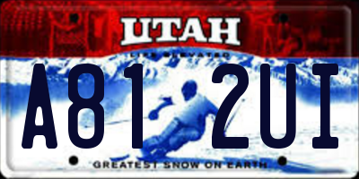 UT license plate A812UI