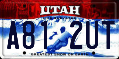 UT license plate A812UT