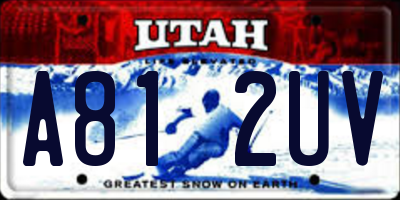 UT license plate A812UV