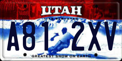 UT license plate A812XV
