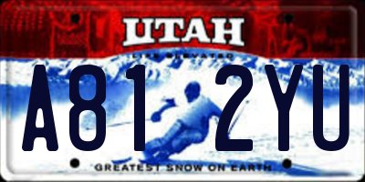 UT license plate A812YU