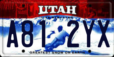 UT license plate A812YX